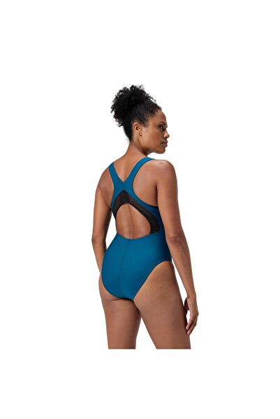 SPEEDO Solid Scoop Neck Mesh Kadın Yüzücü Mayosu