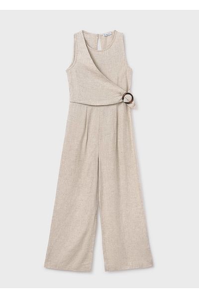 MAYORAL Girl's Linen Jumpsuit Beige 6862