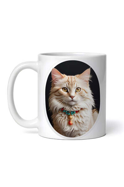 OEM Cană albă personalizată, pisică orientală cu păr lung, INOVATIX®. 330ml