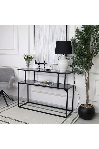 private house Elegant and modern two-story glass entrance - black - 120x40x90cm