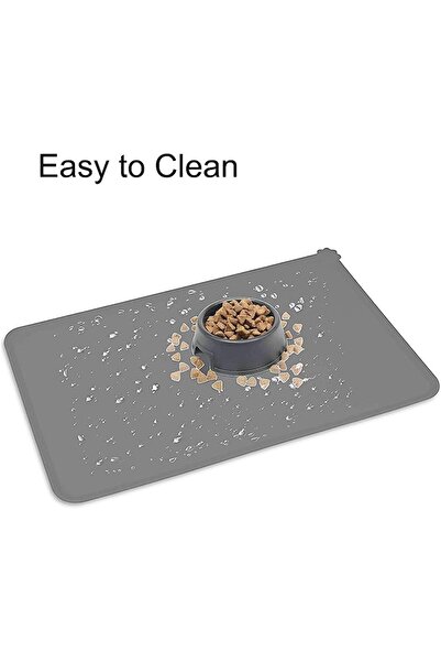 zola Animal feeding mat, waterproof, non-slip, 48x30 cm, gray