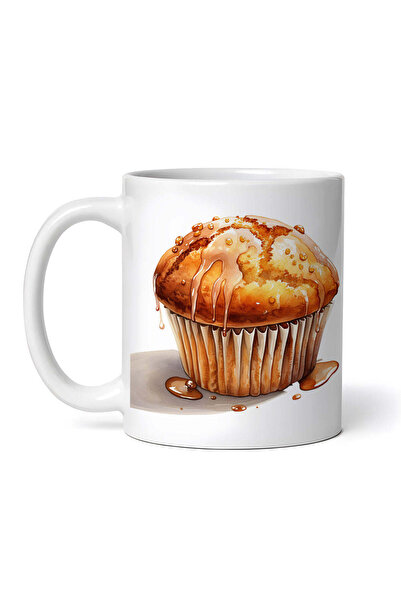 OEM Cană albă personalizată, Muffin cu glazură de caramel, INOVATIX®. 330ml