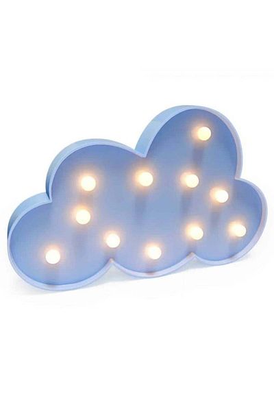 zola Lampa decorativa pentru camera copiilor, norisor, cu 11 leduri, 30x19 cm, albastra