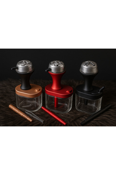 saklı duman TAŞINABİLİR ORTA NARGİLE SET- PREMİUM NARGİLE