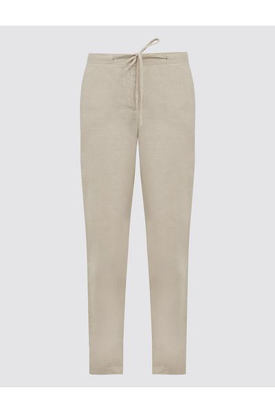 Jimmy Key Stone 100% Linen High Waist Regular Leg Trousers