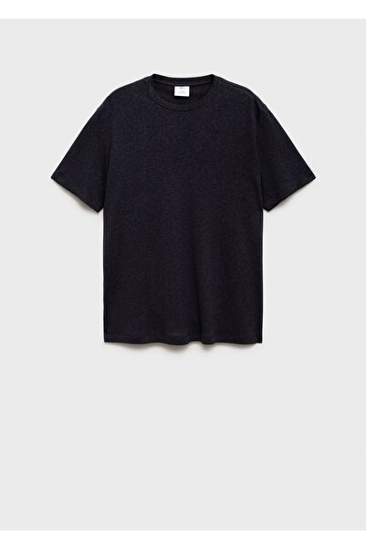 MANGO Man Slim fit keten tişört
