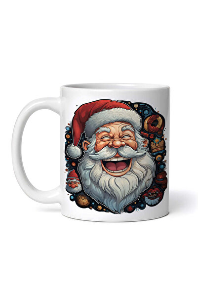 OEM Εξατομικευμένη λευκή κούπα, Ο Άγιος Βασίλης γελάει δυνατά, INOVATIX®. 330ml