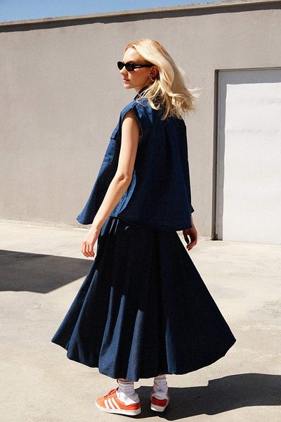 Touché Privé Denim Effect Balloon Skirt
