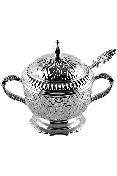 KT HOME Şekerlik Zamak Kase Yükseklik 11 Cm Genişlik 13 Cm (kaşık Dahil)