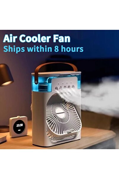 ErginGroup Taşınabilir LED Gece Lambası Masa Üstü Buz Sulu Buhar Hava Soğutucu Fan Klima Vantilatör