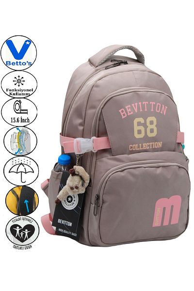 Harmela 34500 Daily School Backpack Unisex School Bag Mink-Powder