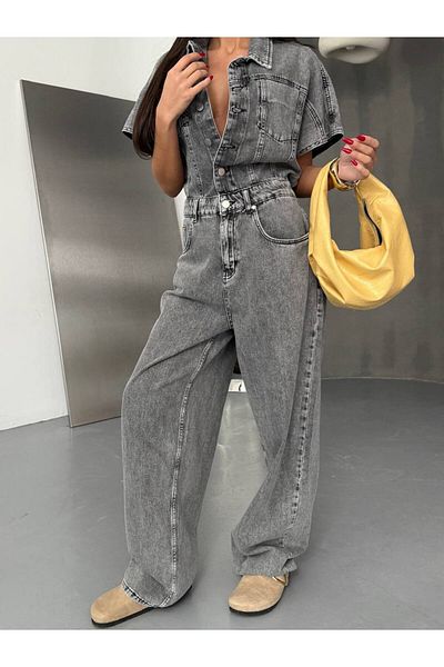 DENİKK Trend Oversize Comfortable Fit Loose Leg Baggy Jumpsuit Salopet