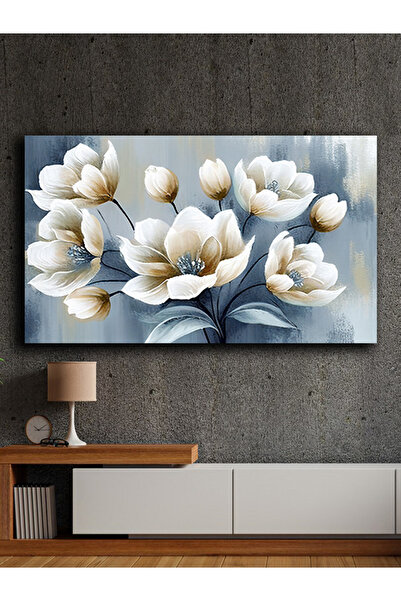 Şehzat Tekli Yatay Soyut Yağlı Boya Görünümlü Dekoratif Kanvas Duvar Tablosu