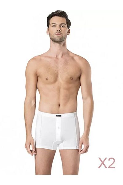 Pierre Cardin Men's Underwear 2 Pieces Cotton Special Boxed Regular Mold White Boxer Set O1.L0.I2.Vpc.19