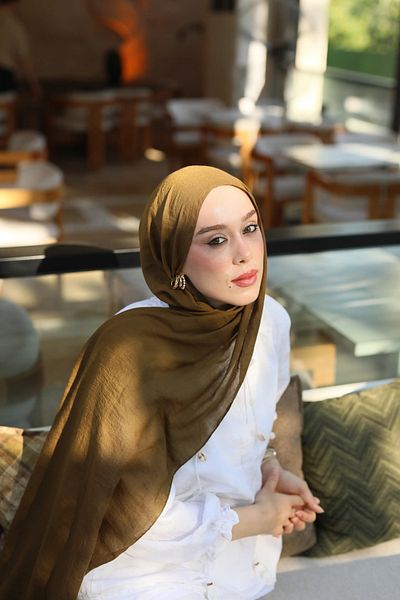 Modakaşmir Neo Cotton Shawl Dark Bronze Color