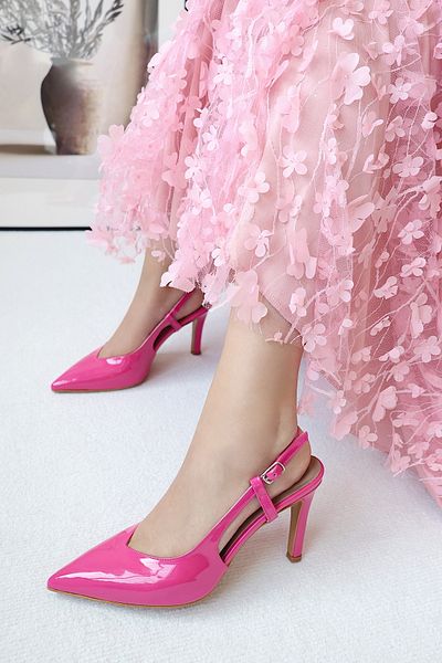 POLKA STORE Mind Pointed Toe V Decolteat Spate Deschis Rochie de Seara Stiletto Pantofi de damă cu toc