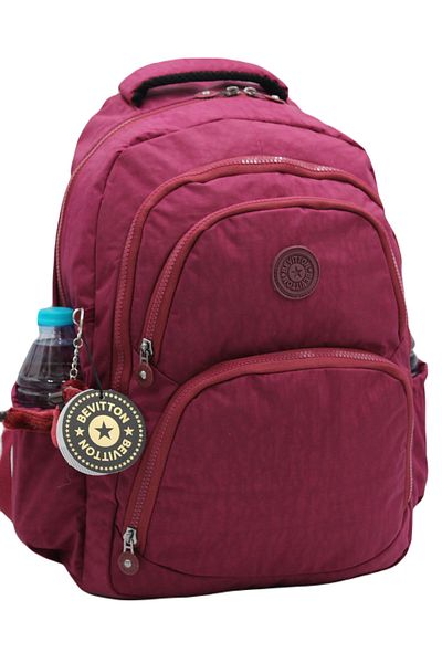 Harmela 34600 Water Resistant Daily School Backpack Unisex School Bag Claret Red
