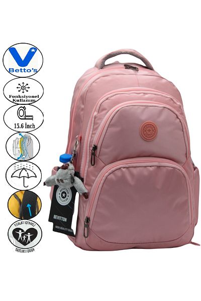 Harmela 34600 Water Resistant Daily School Backpack Unisex School Bag Powder