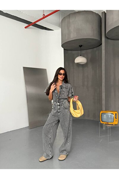 DENİKK Trend Oversize Comfortable Fit Loose Leg Baggy Jumpsuit Salopet