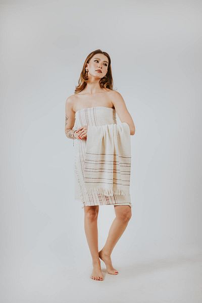 Elaganya Natural Woven Towel for Spa, Hammam, Beach and Daily Use 50X90 70X140