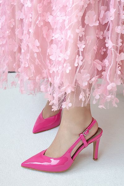 POLKA STORE Mind Pointed Toe V Decolteat Spate Deschis Rochie de Seara Stiletto Pantofi de damă cu toc