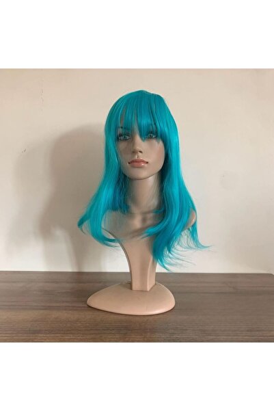 papatya peruk Mavi Kahküllü Orta Sentetik Peruk