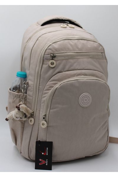 Harmela 1800 Water Resistant Casual School Backpack Unisex School Bag Beige