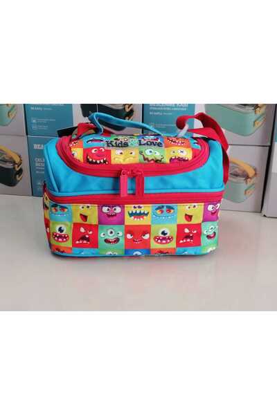 KAUKKO KidsLove Beslenme Çantası THERMO 2 katlı SEVİMLİ CANAVARLAR