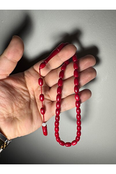 EnazStore مسبحة صلاة من العنبر الأحمر مع صناعة ماهرة