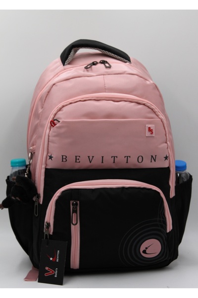 Harmela 34400 Water Resistant Casual Backpack Unisex School Bag Powder-Black