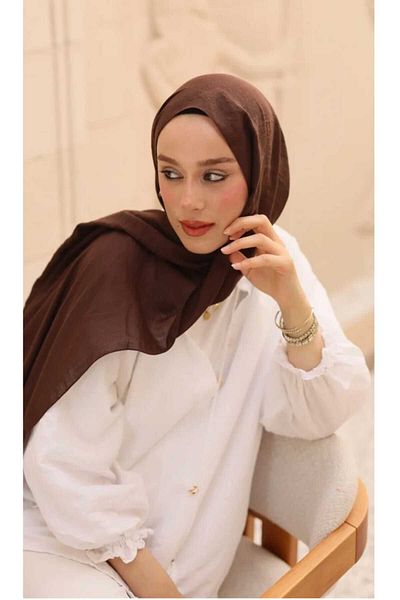 AMİNENESİL Light Brown Colored Modakaşmir Neo Cotton Shawl