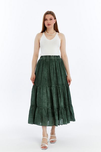 MA ananas Authentic Linen Fabric Lined Skirt