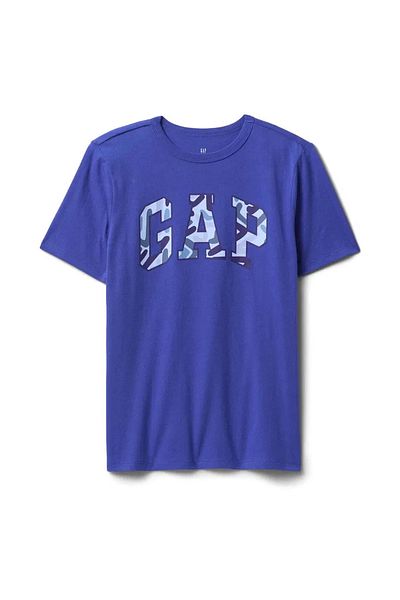 GAP Tricou pentru băiat cu logo umplut V-frch Arch Blue 708426000