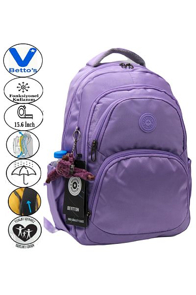 Harmela 34600 Water Resistant Daily School Backpack Unisex School Bag Lilac