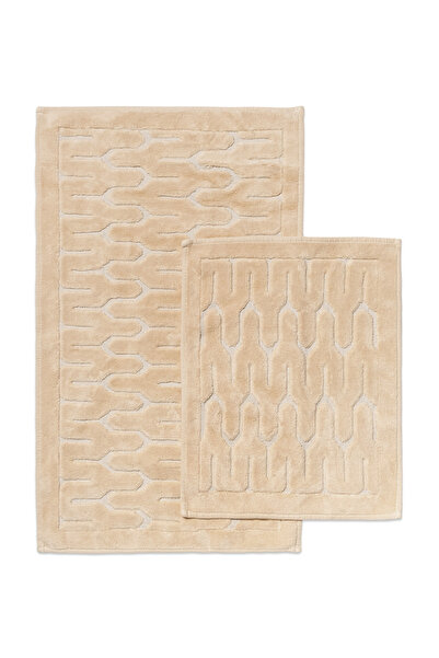 SENAX Σετ 2 χαλιών μπάνιου με σχέδιο φιόγκου - 100% βαμβάκι