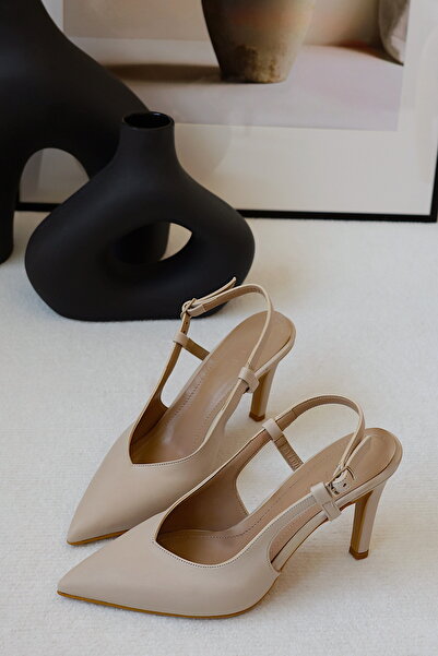 POLKA STORE Mind Pointed Toe V Low-Cut Back Open Stiletto Evening Dress Heeled Women's Shoes