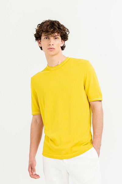 GMG FIRENZE Yellow Men's Sweater - Gmg Fırenze, Crew Neck, Regular Fit Gu24Mss04004