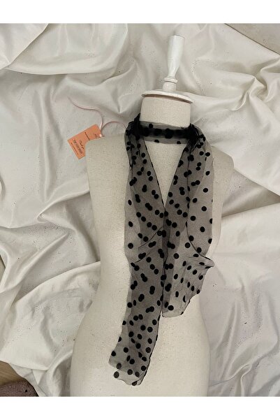 Nurcanilirboutique puantiye detaylı Boyun Fular& Saç bandanası & Çanta Aksesuar