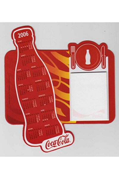 Banknoting COCA COLA 2006 YILI TAKVİMLİ BUZDOLABI MAGNET NOTLUK. KENDİ ŞEFFAF...