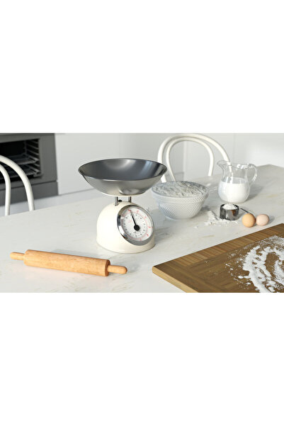 ETA Cantar mecanic de bucatarie Storio 5777 BEJ, 5 kg, precizie 25g, vas 5 L din otel inoxidabil