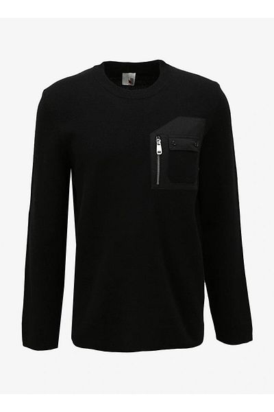 GMG FIRENZE Crew Neck Zipper Detailed Knitwear Men's Sweater