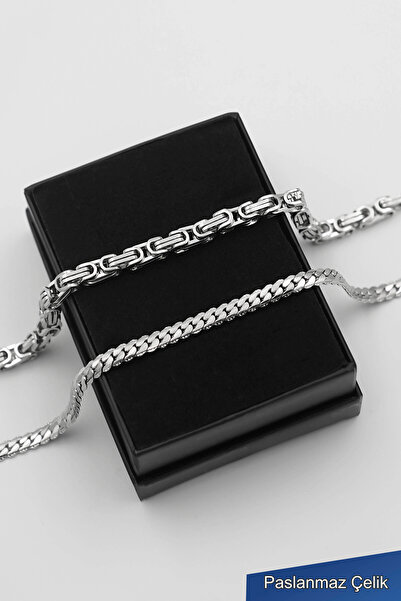 TREND COLLECTİON سوار رجالي من الفولاذ المقاوم للصدأ عيار 316L باللون الفضي K...