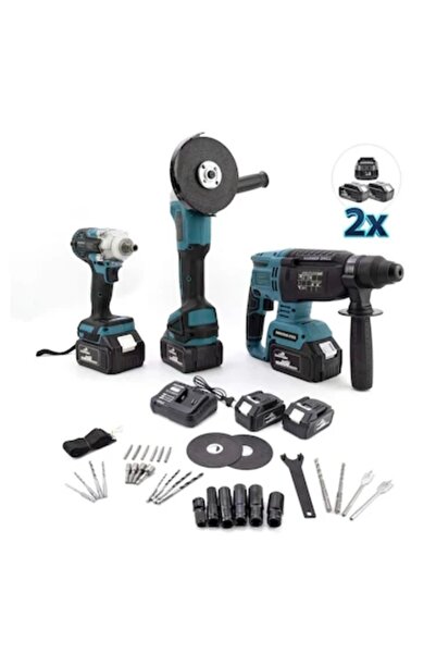 BRANZEG Sarjlı Süper 3lü Set Spral Hilti Somun Sıkma Vidalama Matkap Seti