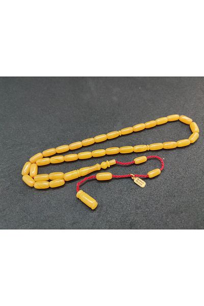 İskeçe Exclusive Mehmet Mercan Master Artifact Made from Habbeden Moire Tightening Amber Certified 7908
