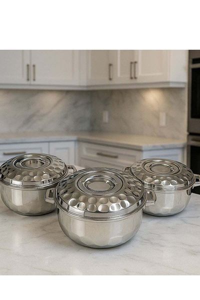 ALSAIF 3-Piece Hot Pot Set stainless steel