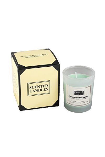 Flippy Scented Candle, Translucid Jar, 6.2 x 5.2 cm, Cedar, Green