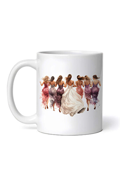 OEM Cană albă personalizată, Mireasă și domnișoare de onoare dansând, INOVATI...