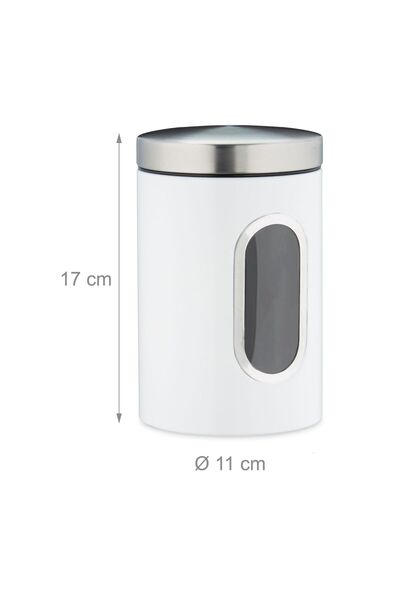 Relaxdays Storage box, cereal, tea, coffee, or pasta, Relaxdays, white, 1.7 l, 17 x 11 cm