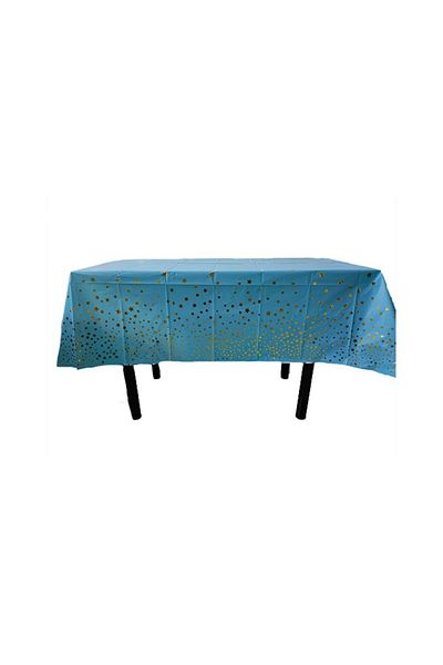 OEM Tablecloth, Foil, Gold Stars Print, Waterproof, 137 x 183 cm, Blue