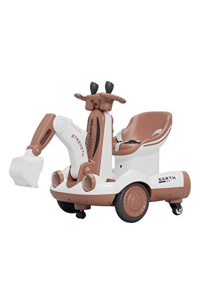 dalip Electric Excavator on 4 Non-Slip Wheels with Remote Control, Electric Arm, Age 2+, Brown